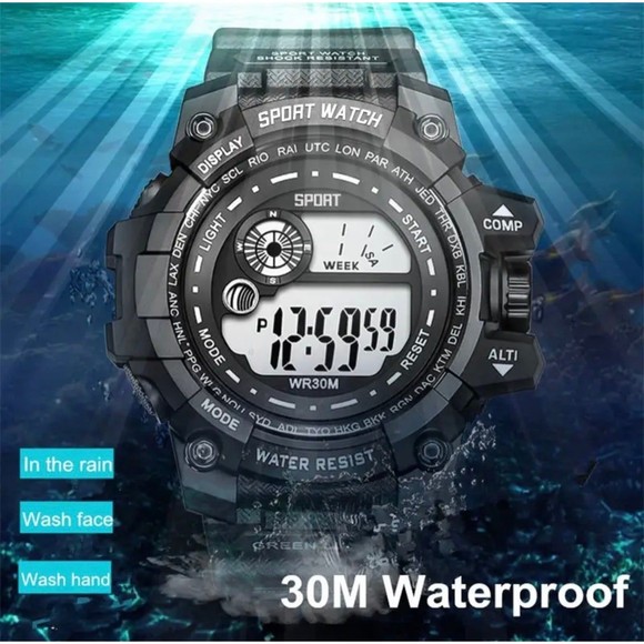 New Men LED Digital Watches Luminous Fashion Sport Waterproof Watches For Man - Picture 5 of 8